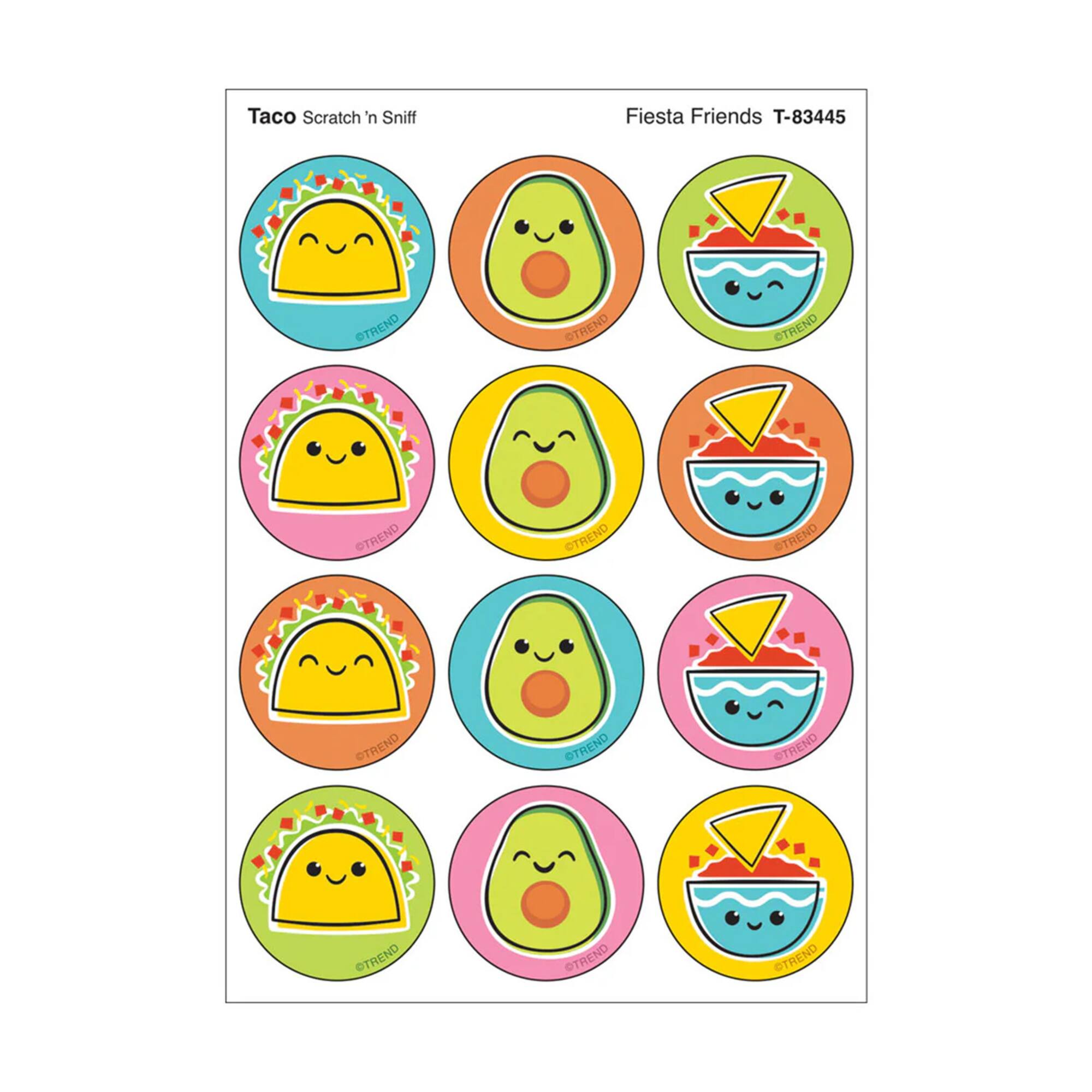 TREND Enterprises® Fiesta Friends, Taco scent Scratch 'n Sniff Stinky Stickers®, 48 Per Pack, 6 Packs total of 288